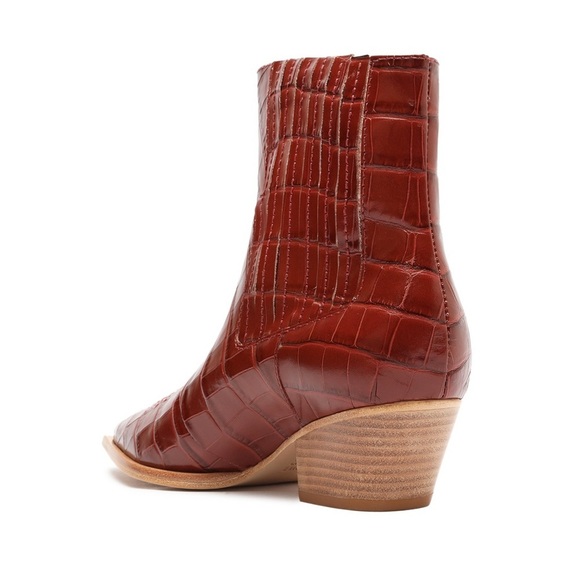 NWOB Schutz Women’s Briani Crocodile Embossed Leather Booties in size 6 - Picture 4 of 10